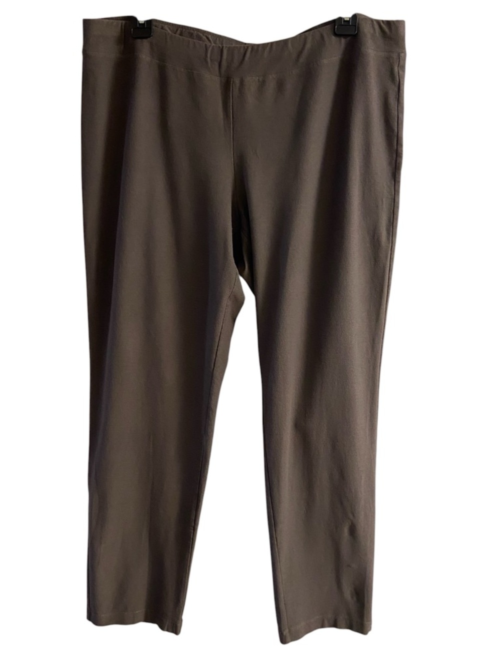 Eileen Fisher Brown Straight-Leg Pants stretch Large